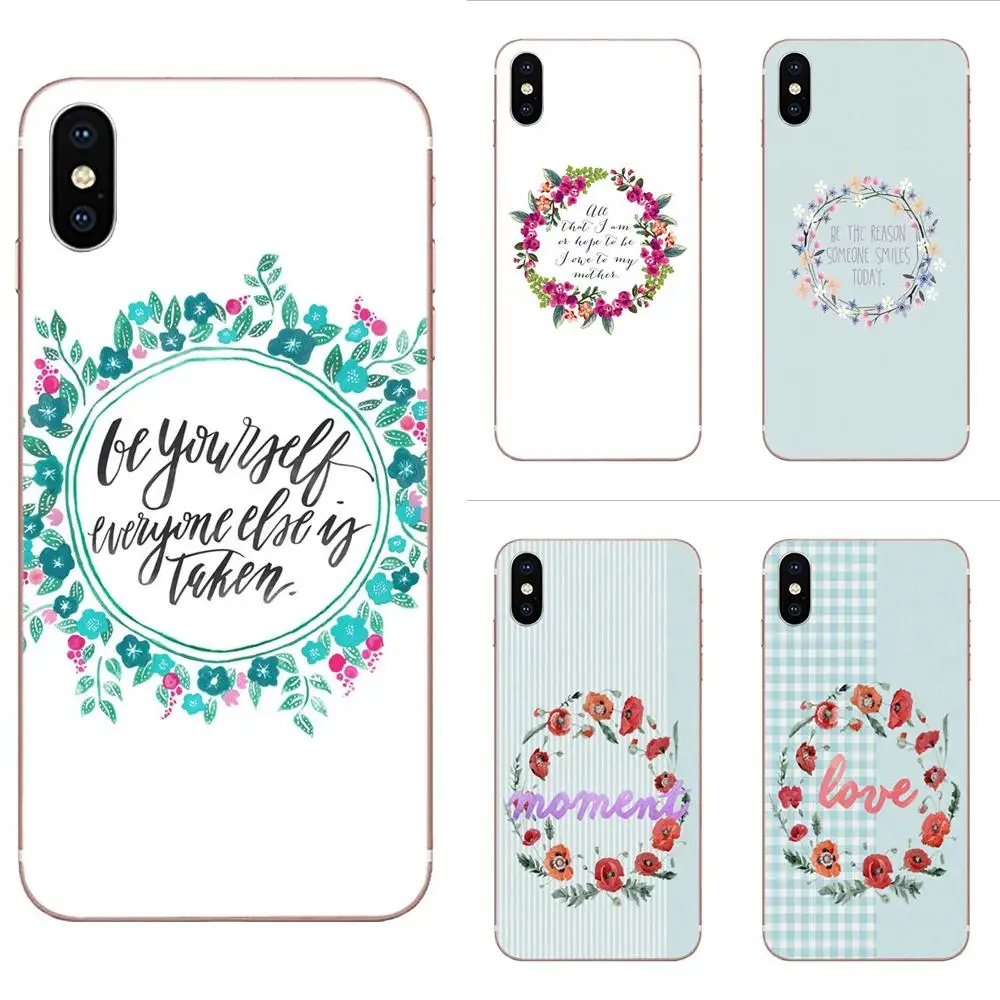 

Garland Wreath Words For Huawei P7 P8 P9 P10 P20 P30 Lite Mini Plus Pro 2017 2018 2019 TPU Phone Skin