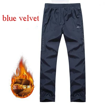Pants Men Easy Thickening Sweatpants Windbreak Add Cotton Fleece Warm Trousers Men Student Casual Long Pants Joggers Streetwear - Цвет: Blue thick