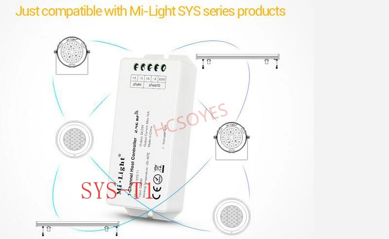 MiLight SYS-T1/SYS-T2/SYS-RL1/SYS-RW1/SYS-RC1/SYS-RC2 Wi-Fi rgb контроллер зоны усилитель светодиодный стены шайба легкий наружный светильник