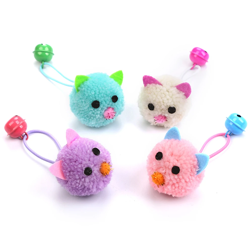 Новинка игрушки для кошек плюшевая мышка форма головы колокольчики забавные