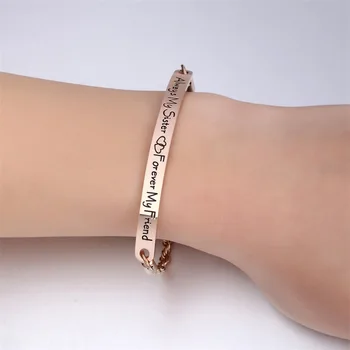 

Cross-border titanium Always my sister forevermy friend chain bracelet
