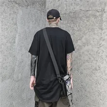  Men's summer basic simple all-match solid color T shirt curved hem design bottom shirt cotton half sleeve 