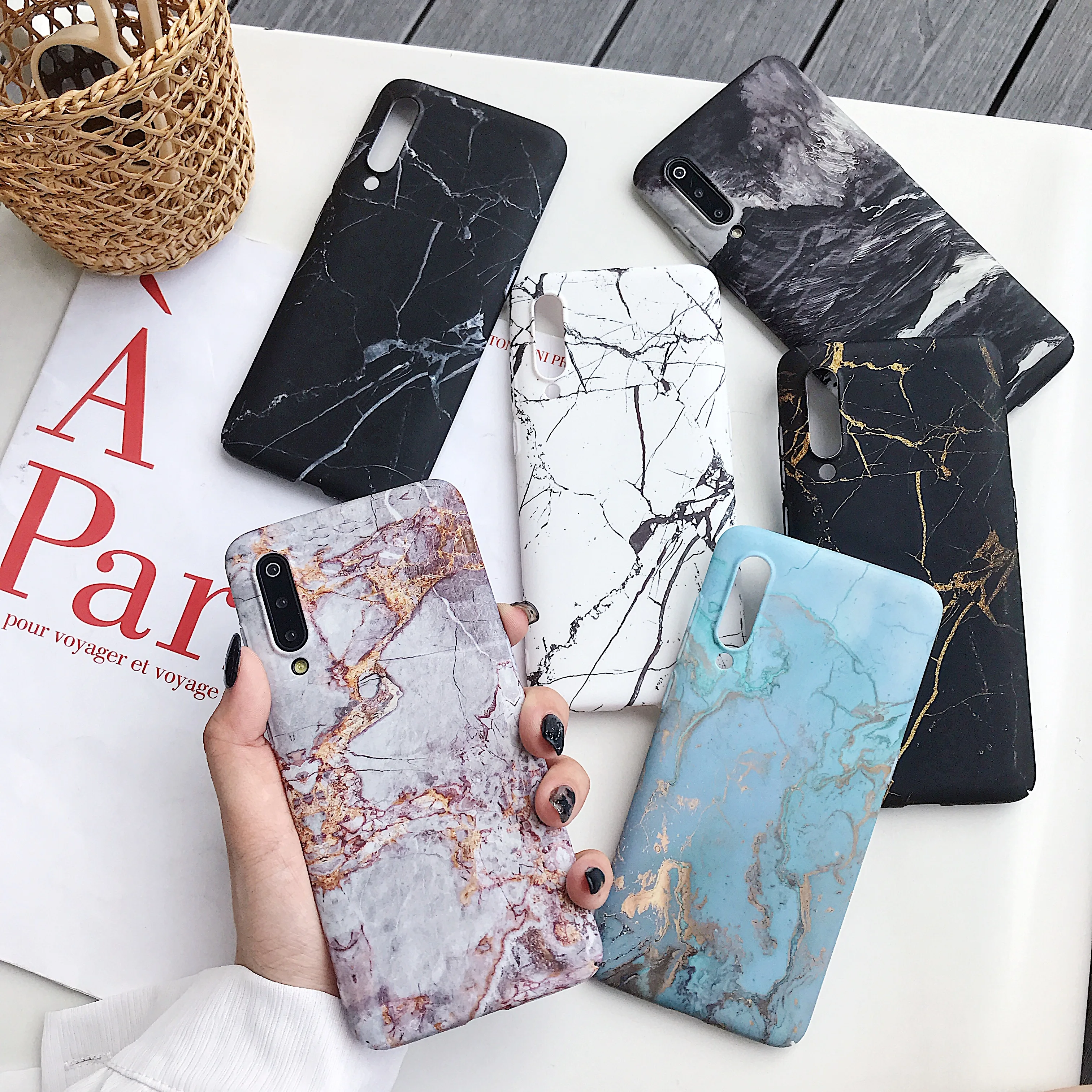 

Marble Case For Xiaomi Redmi Note 7 case Fashion Hard PC Phone cases For Coque xiomi Xiaomi Mi 9 8 Lite Mi9 Mi Play Back Cover