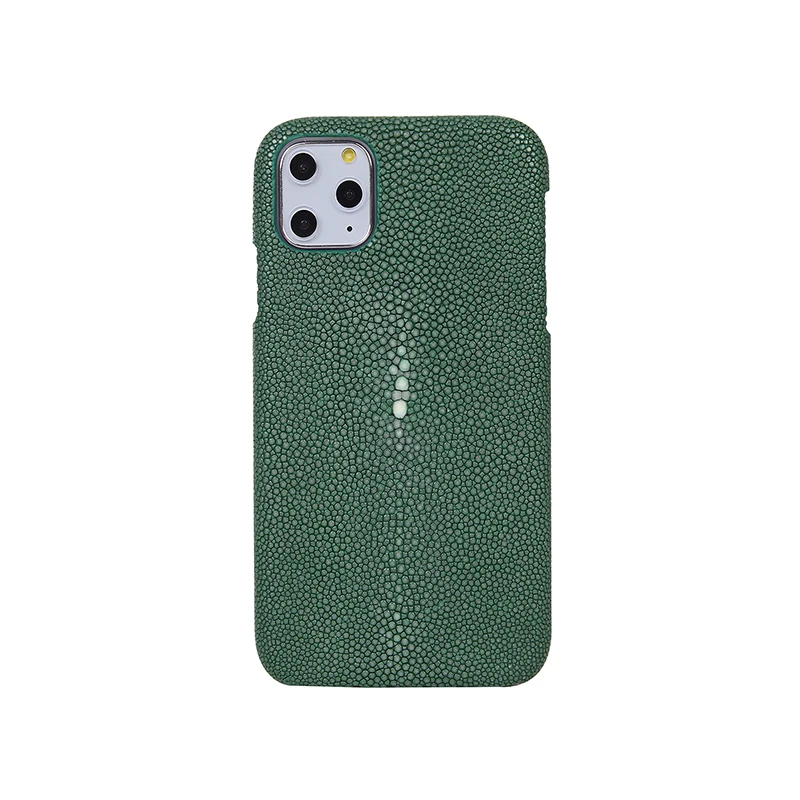 Зеленый Роскошный чехол для iPhone 11 Pro Max из натуральной жемчужной рыбьей кожи, кожаный чехол для iPhone 11/Pro/Max, чехол s fundas - Цвет: Зеленый