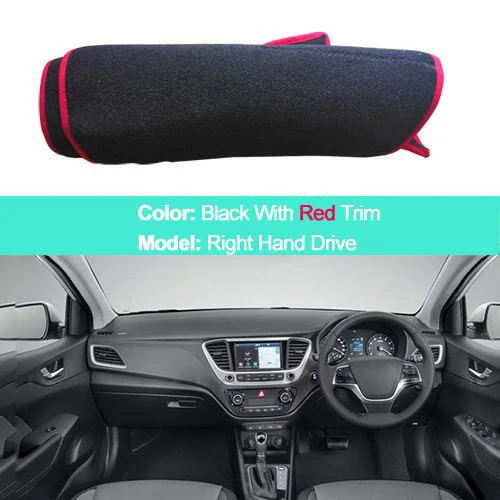 2-слойный автомобильный внутренний коврик для приборной панели для hyundai Solaris 2 Accent Verna солнцезащитный коврик для автомобиля - Название цвета: RHD Red