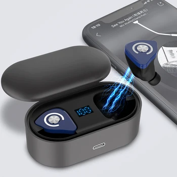

Type-c TWS M9 Earphone Bluetooth 5.0 Earphones Wireless Headset Stereo Sport LED Display With Mic Earbuds for iphone