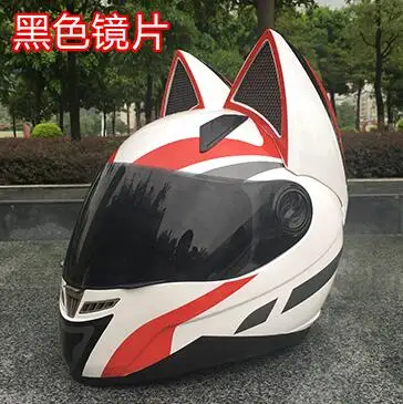 Мотоциклетный шлем NITRINOS женский персональный Moto Capaciete Черный кот полный шлем мото модный шлем - Цвет: 4