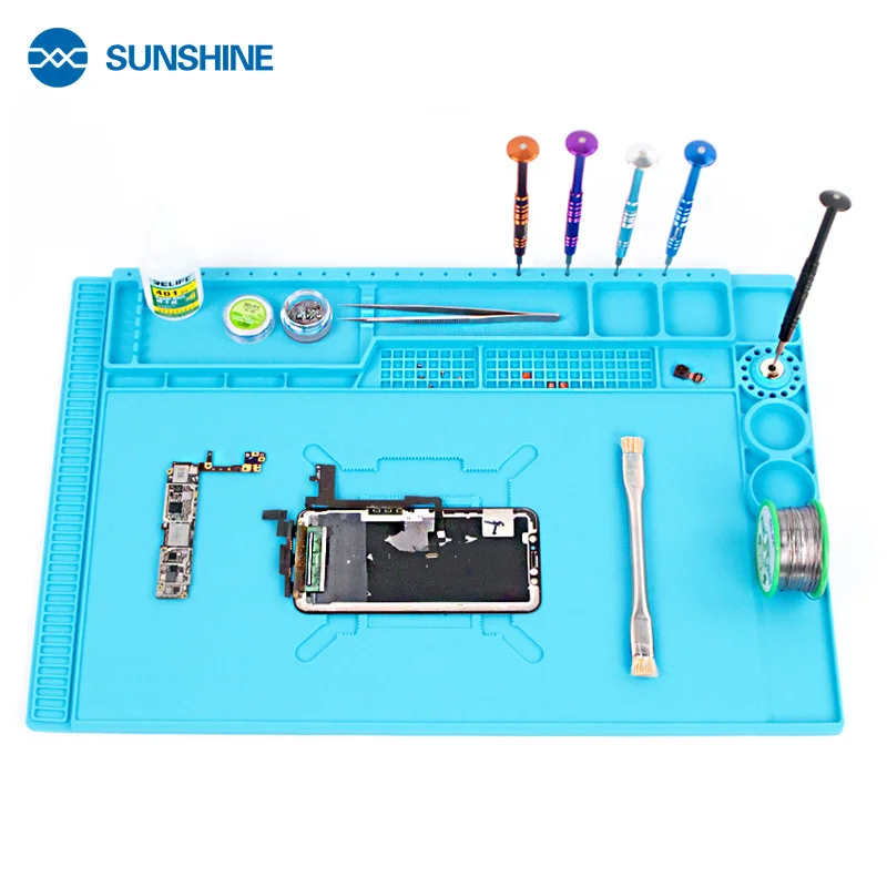 

SUNSHINE SS-004E 3D Heat Insulation Silicone Soldering Pad Magnetic High Temperature Heat-resistant Insulator Platform Repair