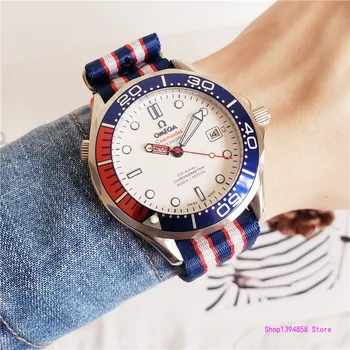 

Omega- Luxury Brand Ceramic Bezel Mens AAA Mechanical SS 007 Automatic Movement Men Watch Designer Watches Wristwatches 6198