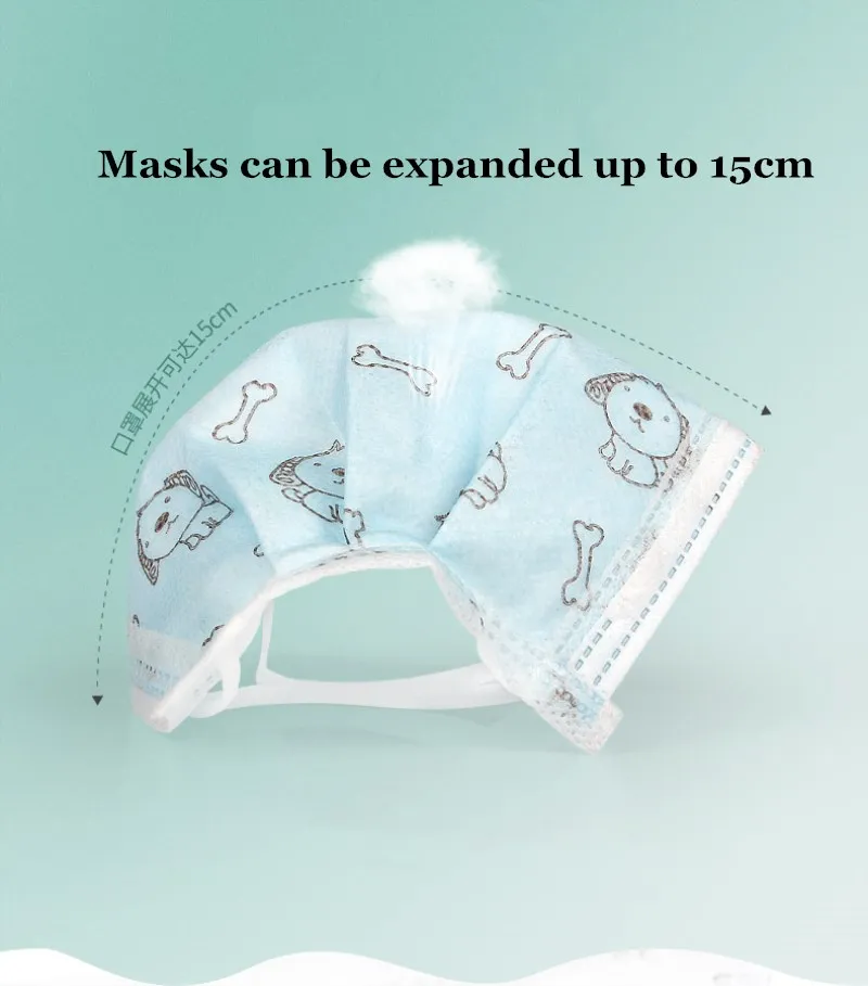 DR. Руса 5 шт./упак. синего цвета с принтом "Щенок" для детей 3-х слойная детская одноразовая маска для лица, туфли из дышащего плетеного