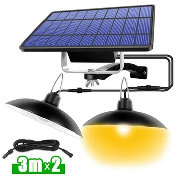 

Double Heads 16*2 LED Solar Light Outdoor/Indoor Solar Chandelier Waterproof For Camping Terrace Garden Home Tent Emergency Lamp
