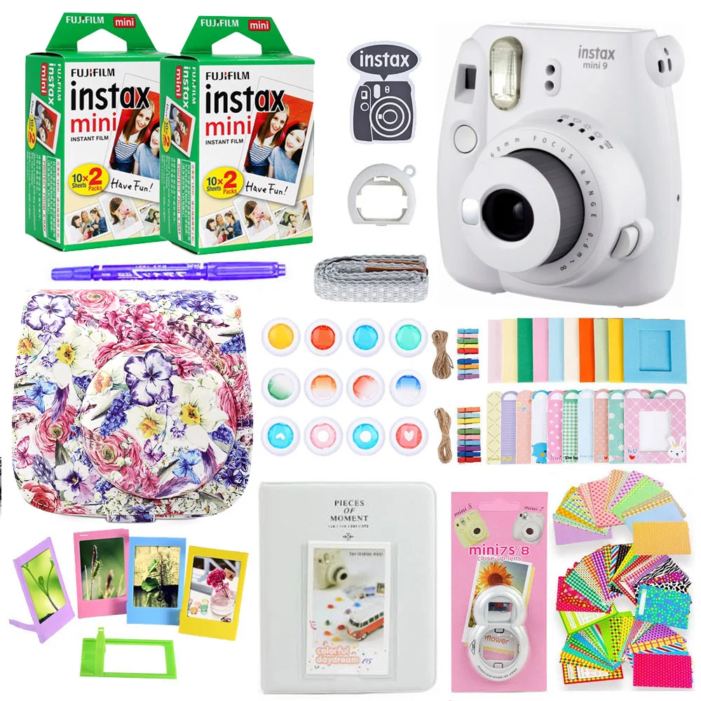 Fujifilm Instax Mini 9 Instant Photo Printing Camera With 40 Sheets Mini Film Paper Camera Shoulder