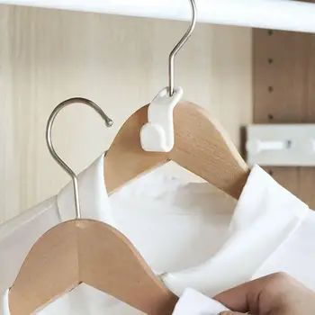 

24 Pcs/Set Plastic Wardrobe Space-saving Stack Hanger Hook Closet Stack Hanging Coat Hooks Rack Home Storage Organizer Tools