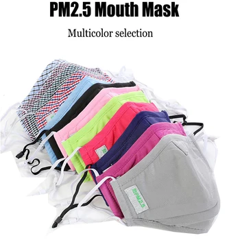 

Reusable PM2.5 Mouth Mask Washable Anti-dust Haze Cotton Activated Carbon Filter Respirator Men Woman Black Face Mask