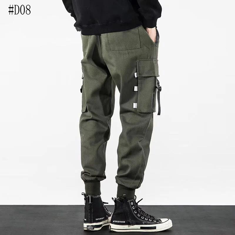 Streetwear Men's Multi Pockets Cargo Harem Pants Hip Hop Casual Male Track Pants Joggers Trousers Fashion Harajuku Men Pants mens harem joggers