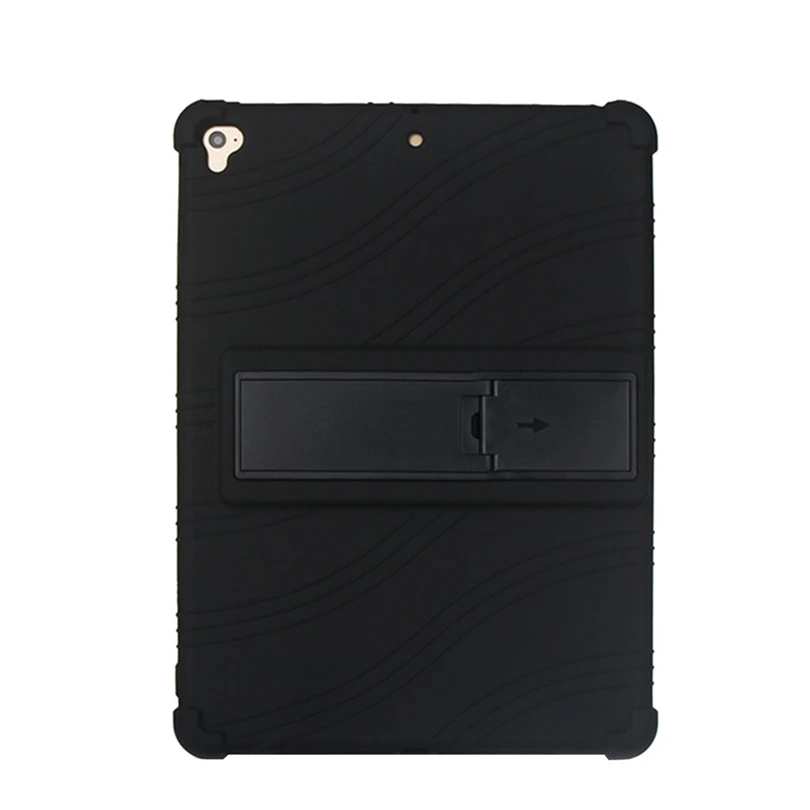 Черный Чехол для ipad 7 th 10,2 retina, силиконовый гелевый Чехол для детей, безопасный Чехол для Apple ipad 10,2 дюймов, чехол-подставка для планшета, Funda Capa A4 - Цвет: Черный