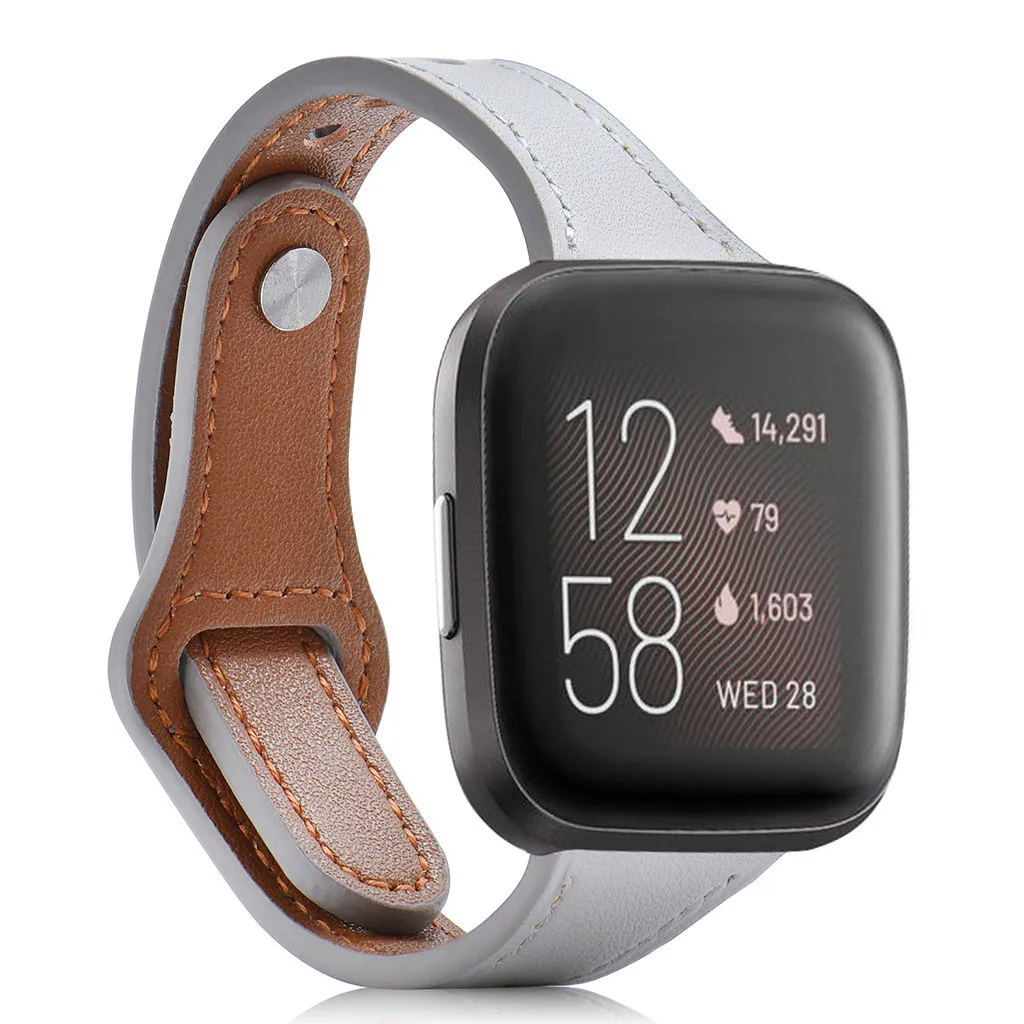 Замена браслета роскошный кожаный ремешок для Fitbit Versa 2 Смарт часы ремешок сменный браслет наручных часов ремешок для умных часов Ремешок