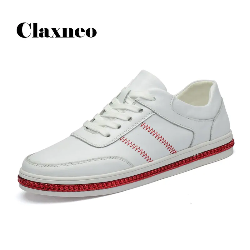 

CLAXNEO Man Shoes Fashion Casual Leather Shoe Male Spring Autumn White Footwear clax Men's Leather Sneakers Big Size
