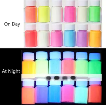 

12 Color 20g Luminous Resin Pigment Kit Glow In the Dark Powder Pigment Colorant Dye Fluorescent Resin Jewelry Making