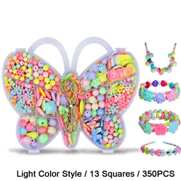 F78-Light Color 350P Детская DIY бусины для мозаики для девочек Цвет жемчуг интересная игрушка костюм амблиопии обучение игрушка для раннего развития, дроссельная клетка с плитой - Цвет: F78-Light Color 350P