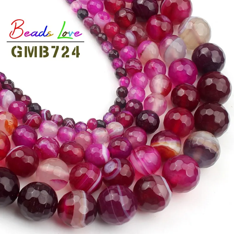 Natural Round Multi Color Agate Onyx Faceted Stone Beads For Jewelry Making 15" 