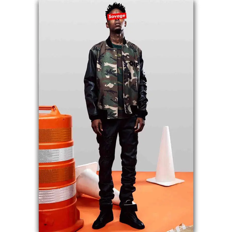 New 21 Savage Custom Rap Music Singer Star-Silk Art Poster Wall Sicker Decoration Gift