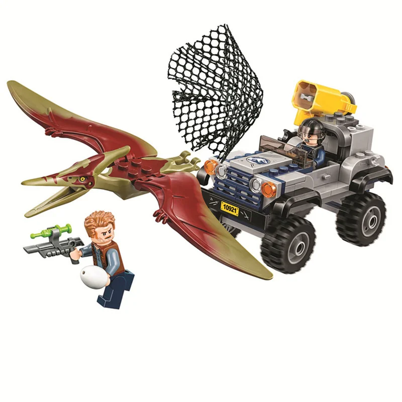 

New 138pcs Compatible with Legoinglys Jurassic World The Pteranodon Chase Model Building Block Toys For Children Bela 10921 Gift