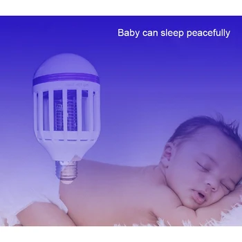 

LED Mosquito Killer Bulb Home Physical Mosquito Killer 12We27 Dual-purpose Lighting Fixture Features The blue-violet-violet