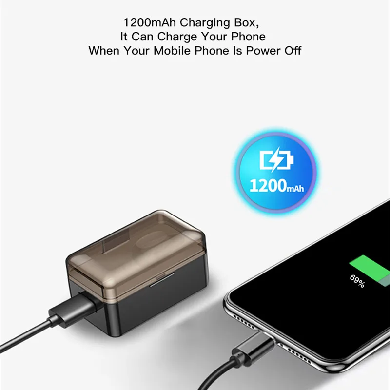 TWS bluetooth наушники беспроводные мини гарнитура с одним ухом зарядка для телефона