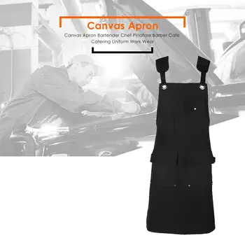 

Canvas Apron Unisex Adjustable Barista Bartender Restaurant Chef Pinafore Hairdressing Barber Cafe Catering Work Wear Uniform