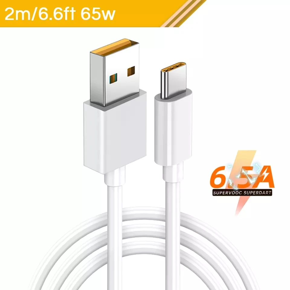 ตัวเลือกสินค้า สายชาร์จ Super Dart 65W ชาร์จเร็วสำหรับ Realme