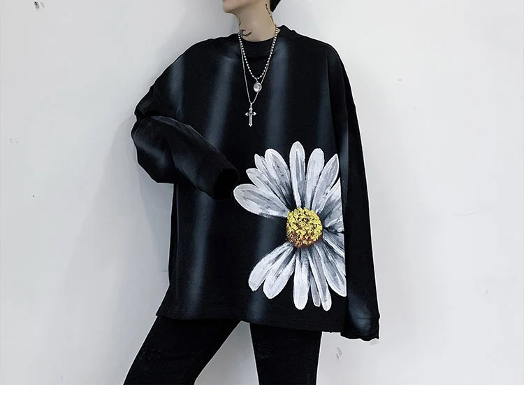 black DMY2612 XITAO полосатый Женский свитер модный весенний элегантный маленький свежий Повседневный пуловер с принтом маленькая Свежая футболка DMY2612 - Цвет: black DMY2612