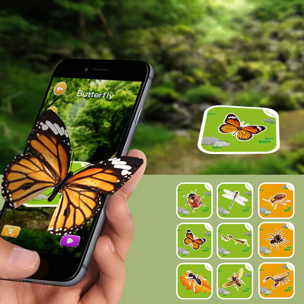

68Pcs Magic 4D Flashcards AR Animals Early Childhood Memory Matching Learning Toys Educational Game Cards