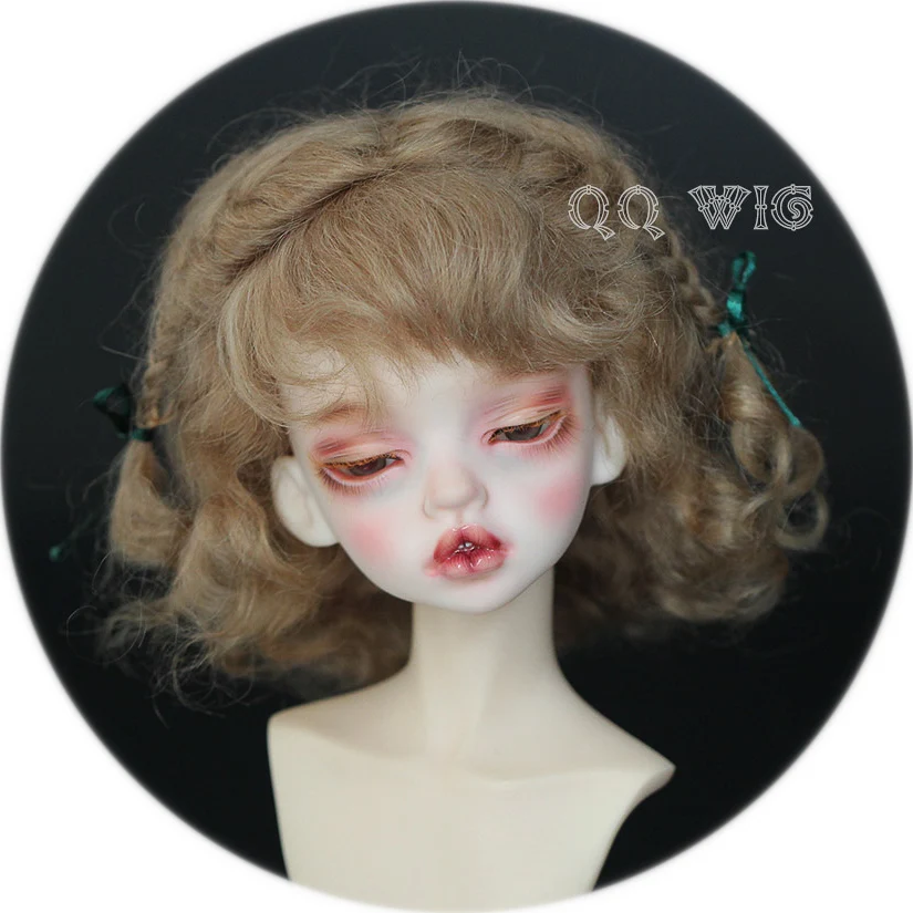 Новейший парик 1/4 Bjd из мохера короткий милый волнистый sd для волос бесплатная