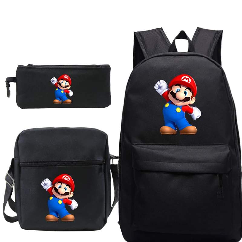 Kawaii школьные сумки Супер Марио школьный рюкзак для детей мальчиков и девочек Mochila сумки с рисунком 3 шт./компл - Цвет: 2