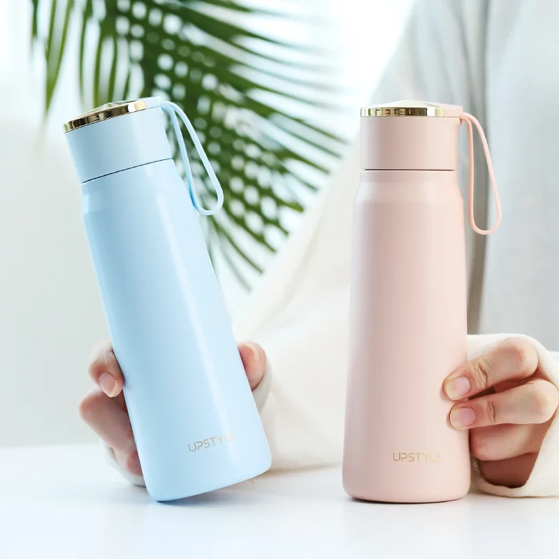 

Glass Bottle Small Cents Large-Volume Red Student Creative meng shui Insulated Cup Women's Tennis INS Harajuku Wind 304 Stainles