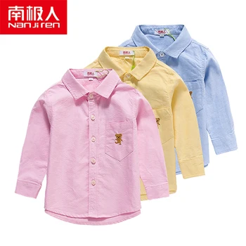 

NANJIREN Children Girls Shirts Long Sleeve Tops Kids Candy Colors 100% Cotton Casual Shirt Boys Shirts Clothing High Quality