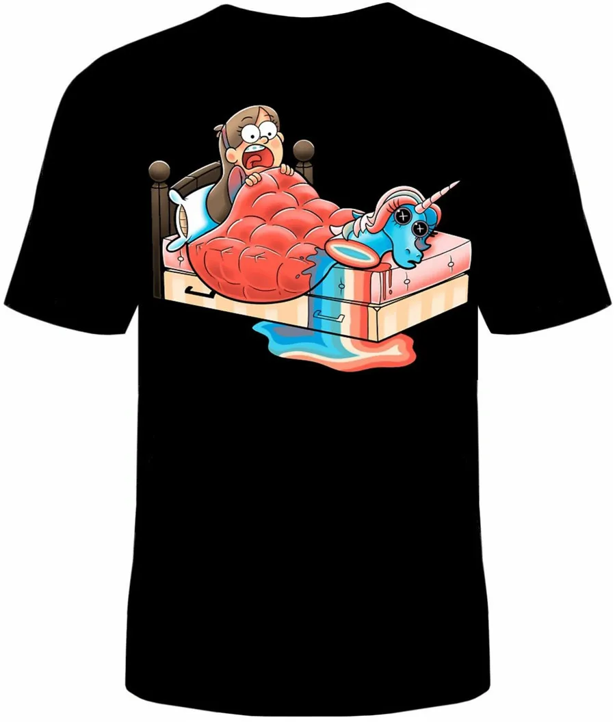 Gravity Falls Mabel Pines Unicorn T-Shirt Unisex Cotton Funny Tv Sizes New Adults Casual Tee Shirt | Мужская одежда