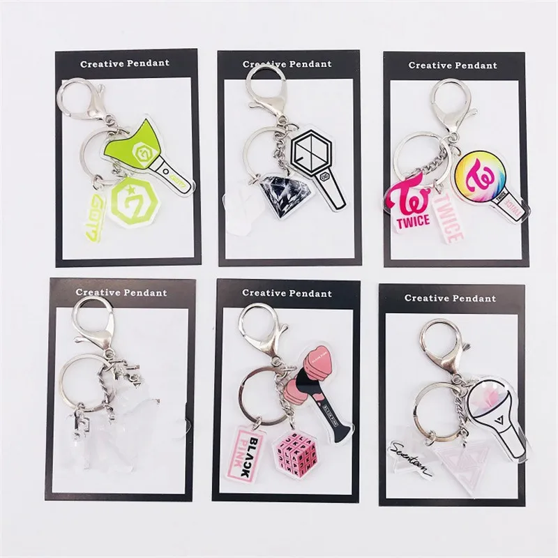 

LU6596 Youpop Blackpink Kpop Album EXO GOT7 Twice Keychain Accessories Key Chain Key Ring Cute Pendant Keyring