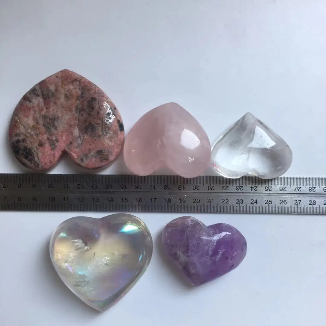 Z Amethyst Crystal Love Heart Shape Stone Healing beads for jewelry making