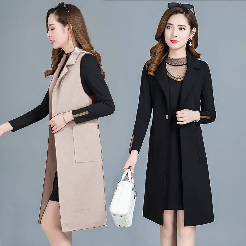 Woolen Vest Women's Clothing 2024 Spring And Autumn New Sleeveless Vest Cardigan Fashion Versatile Mid-Long Coat Women's Tren