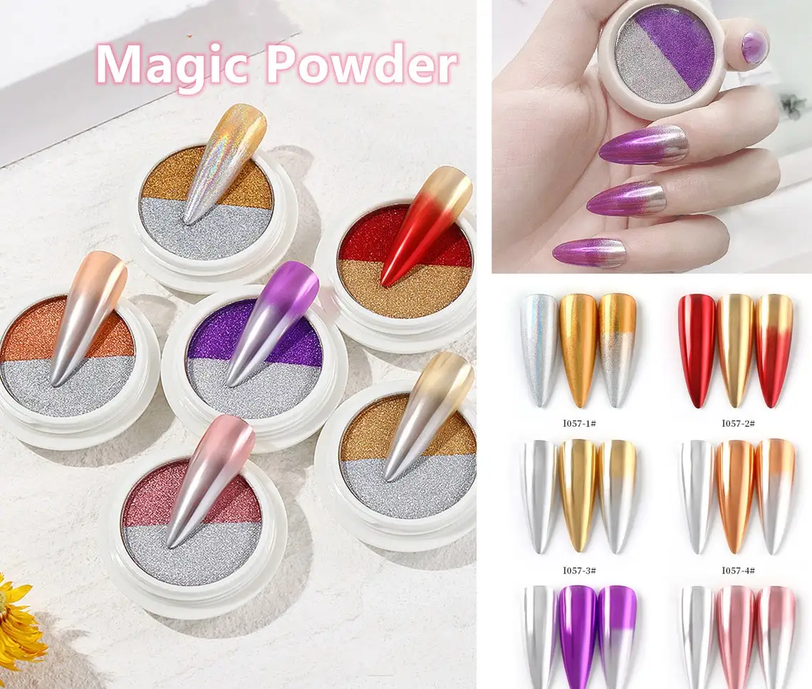 Mirrored glitter,2colors Nail Art Powder Dust,Magic Mirror Powder