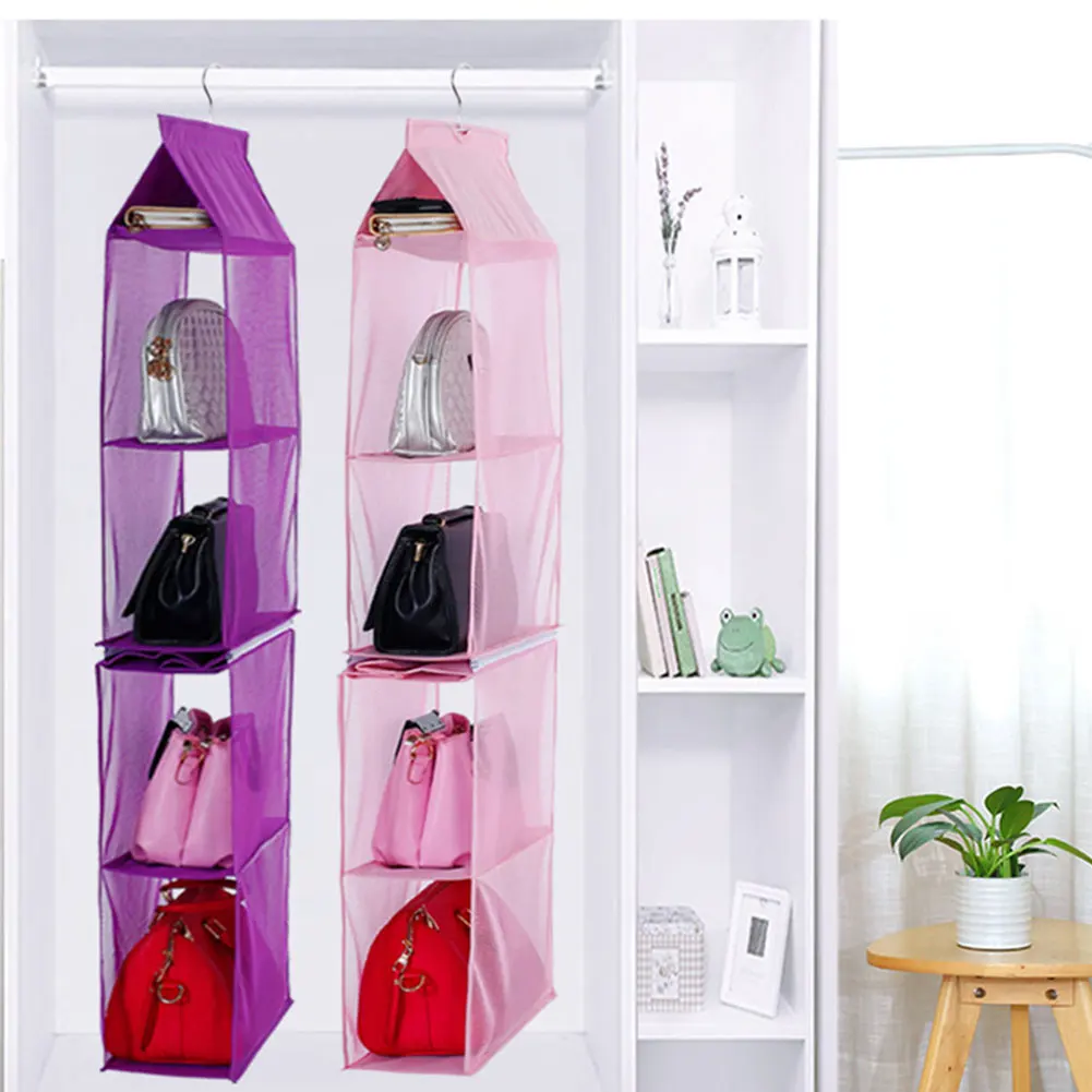 4 карманная подвесная сумка Органайзер для шкафа прозрачная хранения дверная