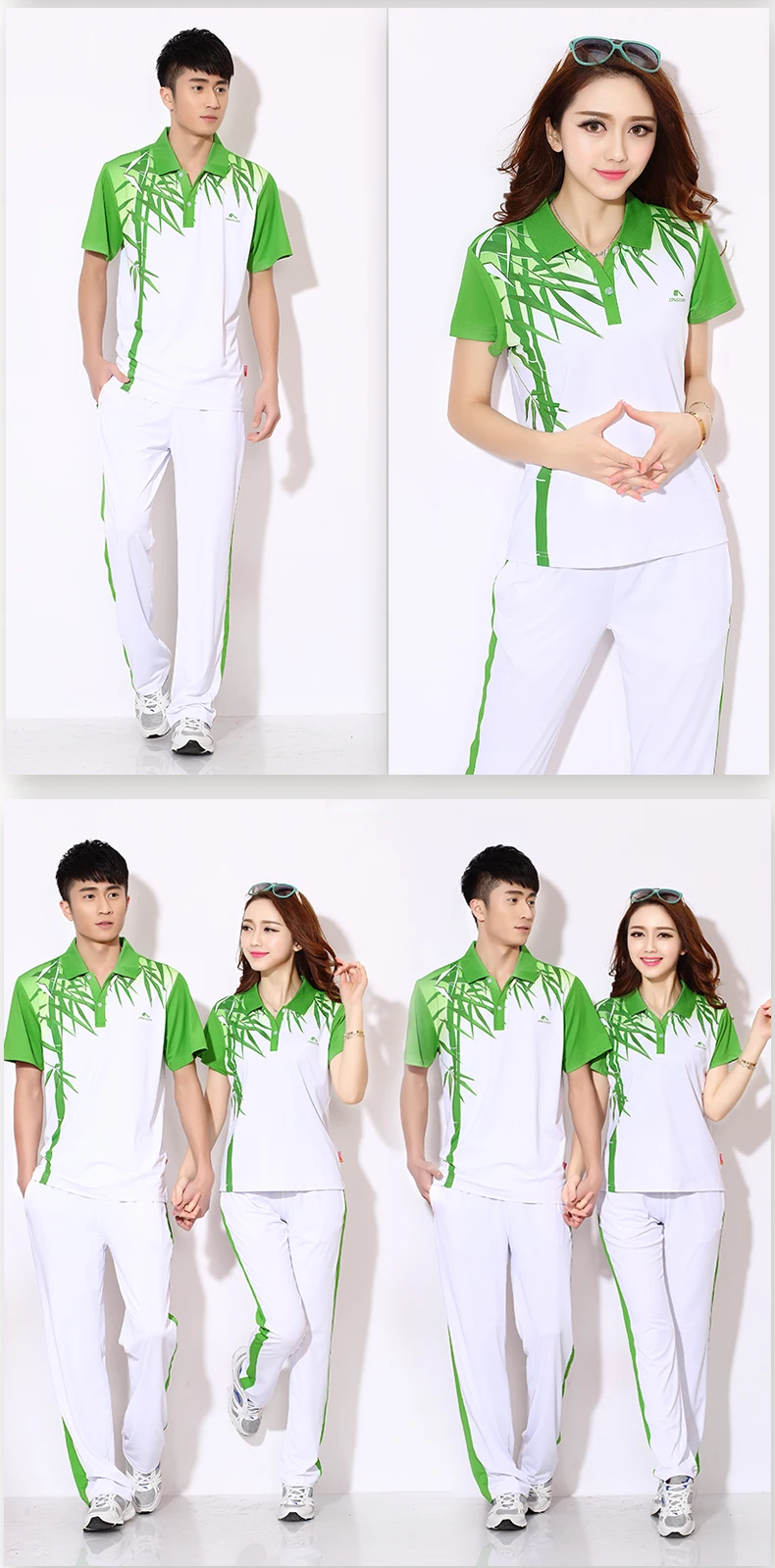 Jin Crown Bamboo Leaf, стиль, Jin Crown Jiamusi, футболка с коротким рукавом для фитнеса и упражнений, повседневная спортивная одежда, комплект для пар