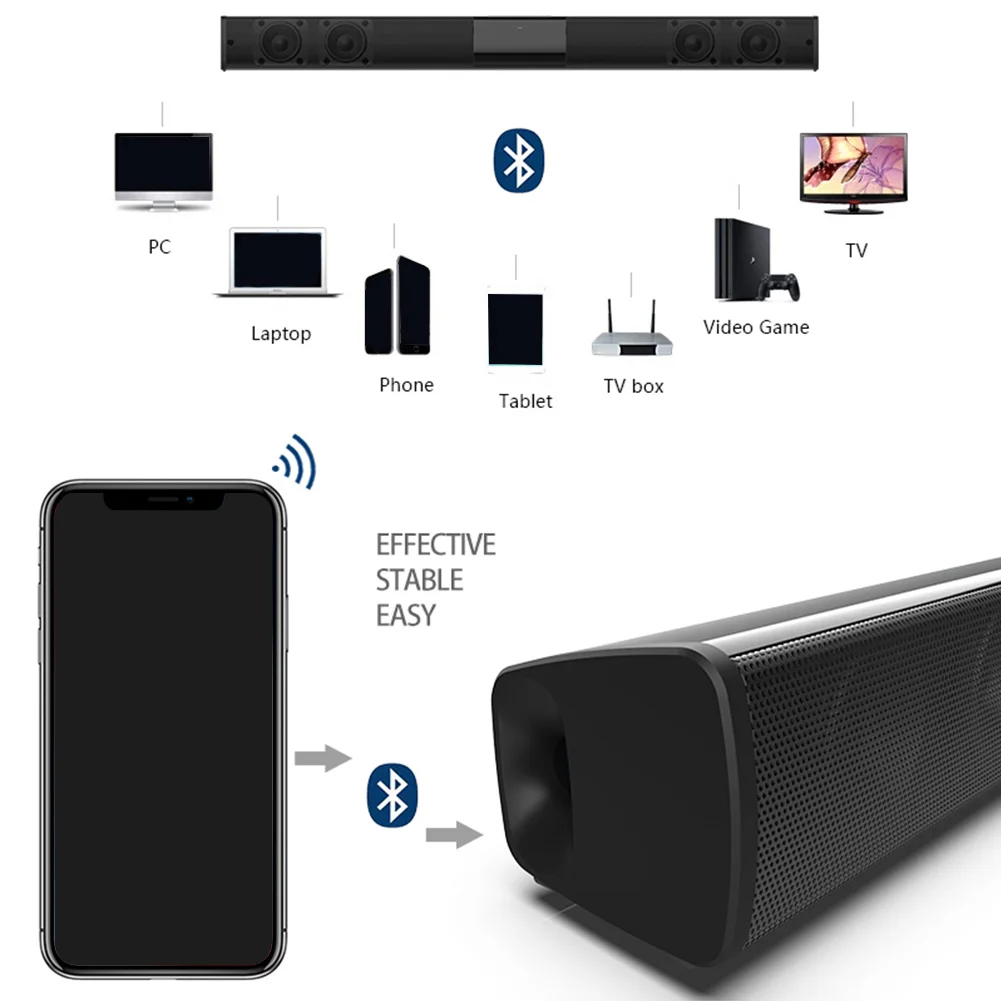 Rechargeable Bluetooth Speaker Multifunction Home Theater Portable Waterproof Wireless Outdoor Stereo Sound Subwoofer Sound Bar