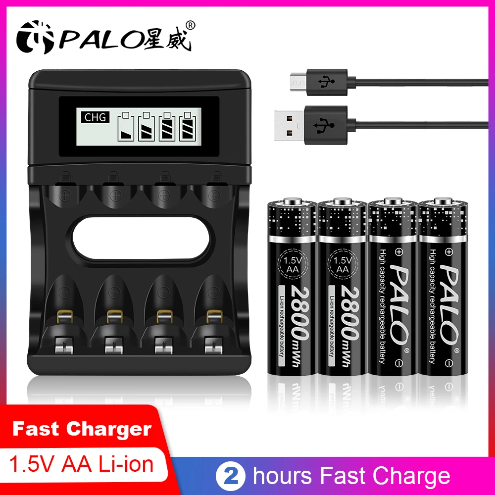 AA 1.5V Lithium Li-ion Rechargeable battery 2800mWh rechargeable batteries aa battery for Remote Controller Toys