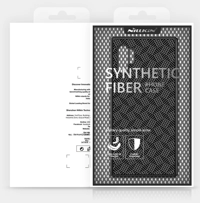Nillkin Синтетический Чехол из углеродного волокна для samsung Galaxy Note 10 Plus текстурированный нейлоновый защитный чехол