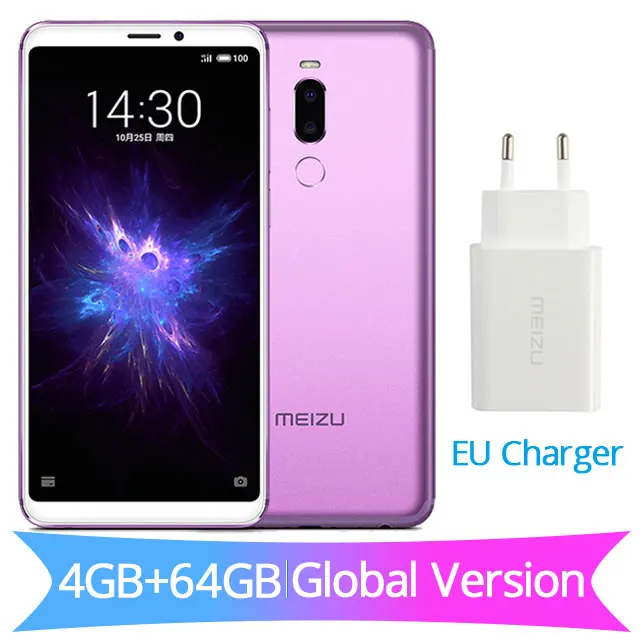 EU Charger Purple Глобальная версия Meizu Note 8, 4 Гб ОЗУ, 64 Гб ПЗУ, Note8, мобильный телефон Snapdragon 632, четыре ядра, 5,99 дюйма, 2160X1080 P, зарядное устройство европейского стандарта, 3600 мА/ч - Цвет: EU Charger Purple