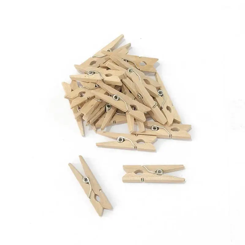 20pcs Wooden Clips Photo Clothespin Craft Wedding Holiday Party Decoration