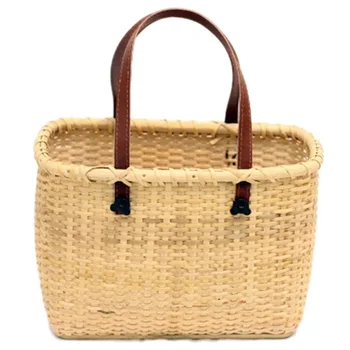 

Rattan Basket Double Handle Basket Home Woven Storage Basket Wicker Wood Chip Hand Basket
